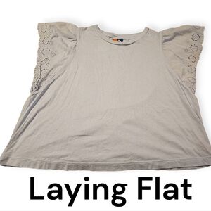 Old Navy Light Blue Eyelet Sleeve Top - XL